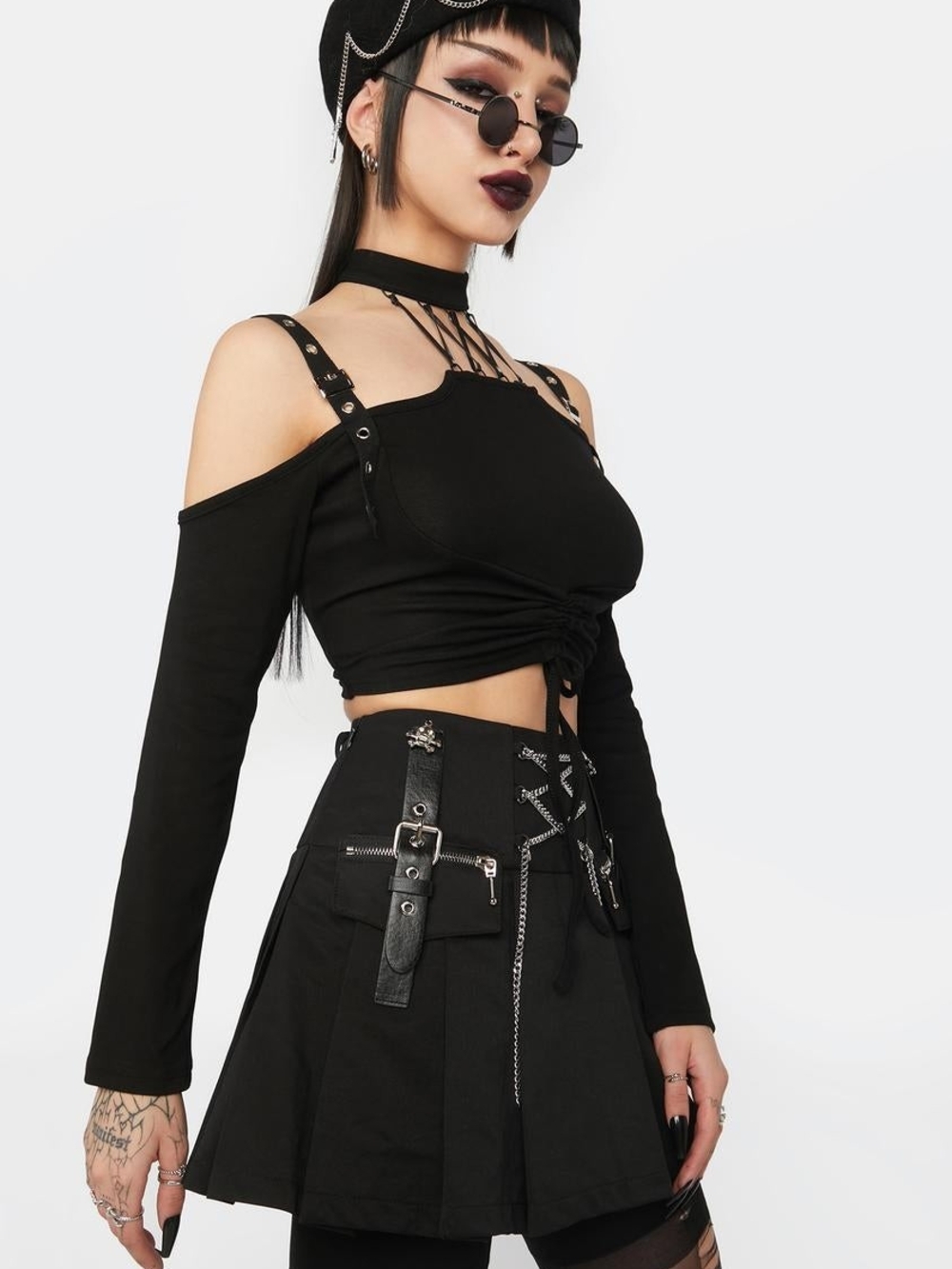 Dark In Love Punk Drawstring Top - Picture 3 of 7